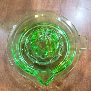 Vintage Uranium glass juicer